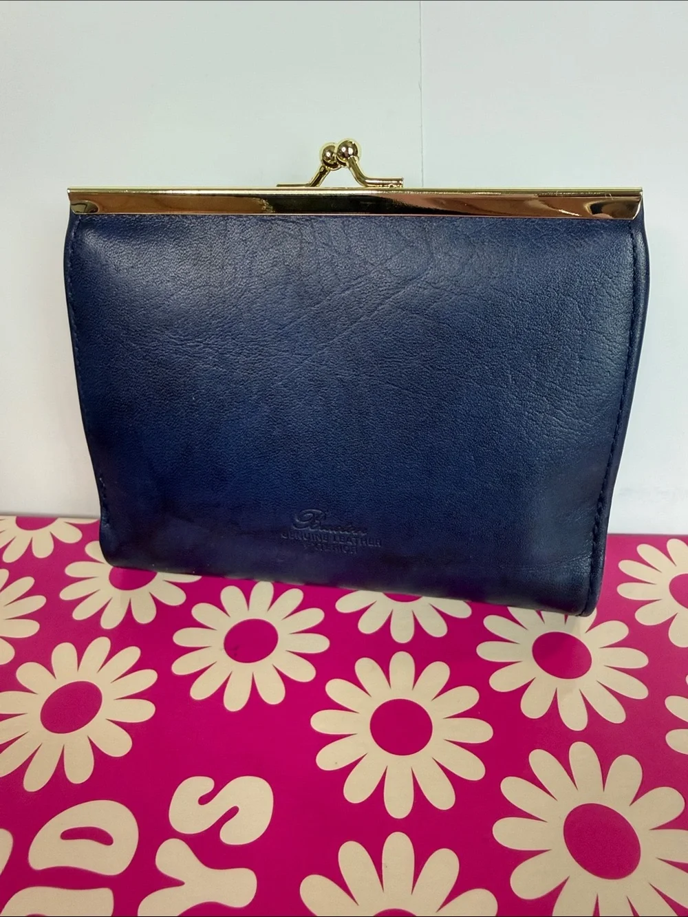Buxton Navy Faux‎ Leather Snap-Closure Wallet